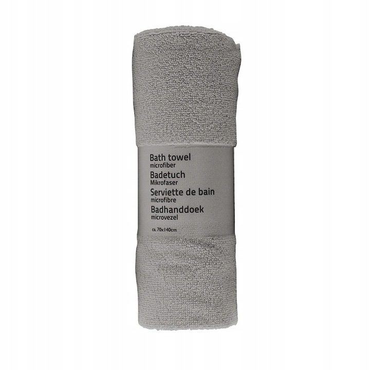 Хавлия за баня Inna, Микрофибър, 70x140 см, Тъмно сив