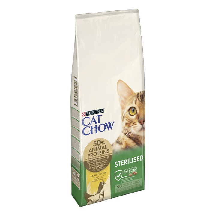 Hrana uscata pentru pisici Cat Chow Sterilised, Pui, 15 Kg