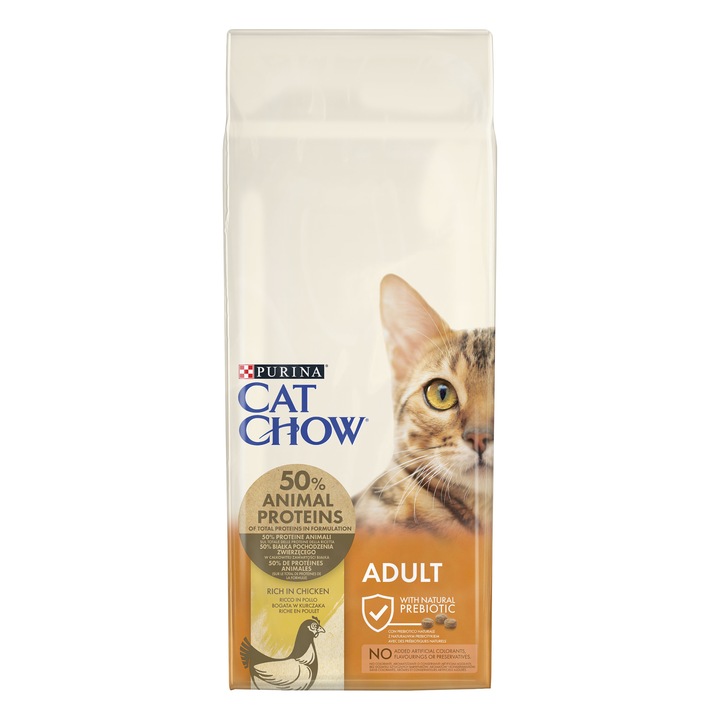 Hrana uscata pentru pisici Cat Chow, Pui, 15 Kg