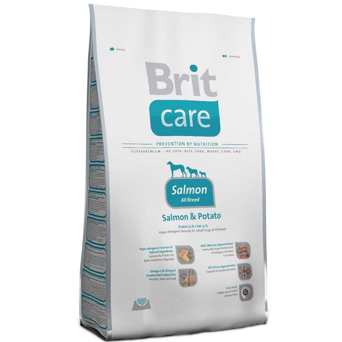 Hrana pentru Caini Brit Care Super Premium All, Somon, 3KG