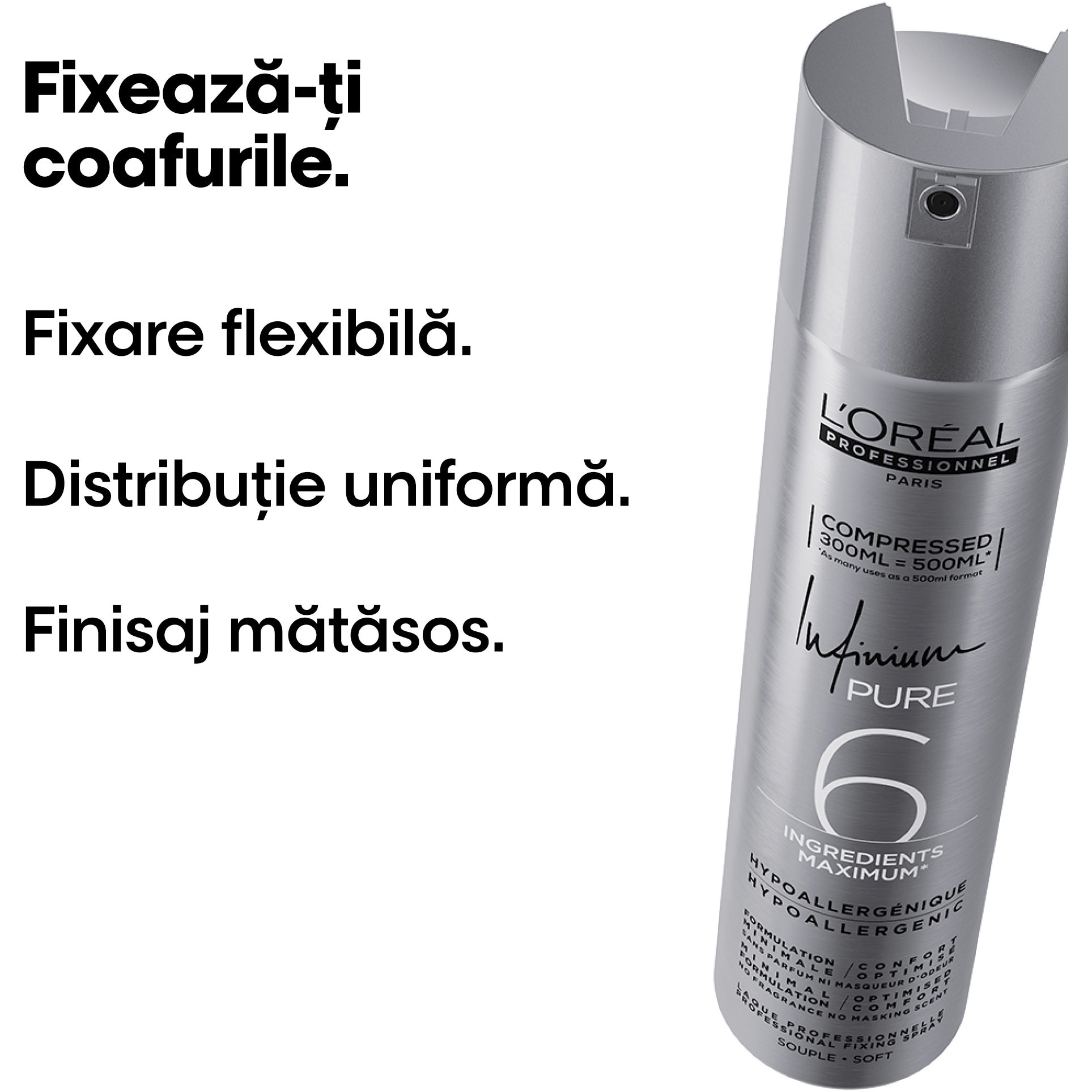 Fixativ L'Oreal Professionnel Infinium Pure Soft pentru fixare