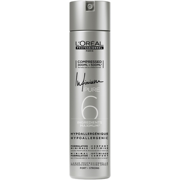 Fixativ L'Oreal Professionnel Infinium Pure Strong pentru fixare puternica, 300 ml