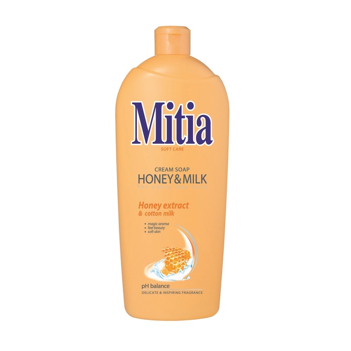 Резерва течен сапун Mitia, Мед & Мляко, 1000 мл
