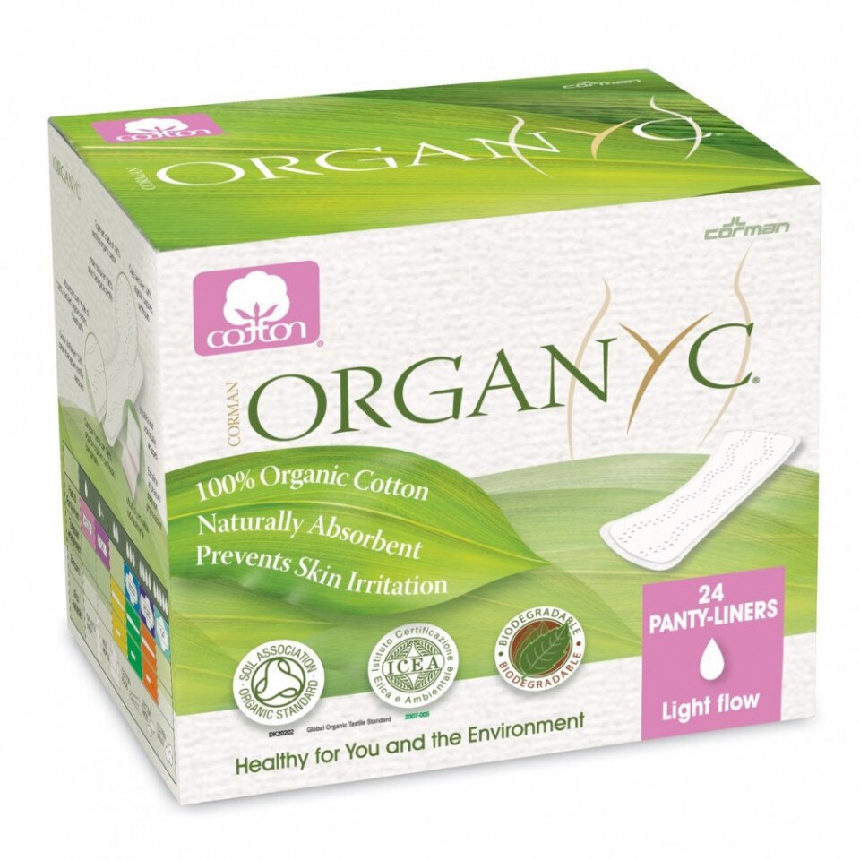 Absorbante zilnice subtiri Organyc din bumbac organic ambalate individual- 24 buc