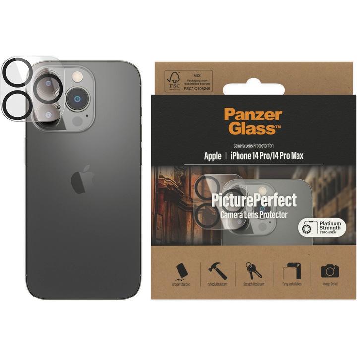 Протектор за камера PanzerGlass за Apple iPhone 14 Pro/14 Pro Max