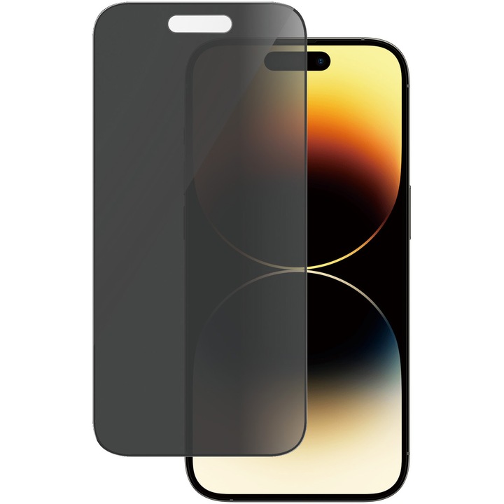 Folie de protectie PanzerGlass din sticla pentru Apple iPhone 14 Pro, UWF, Privacy