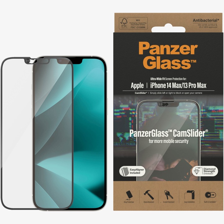 PanzerGlass üveg védőfólia Apple iPhone 14 Plus/13 Pro Max, UWF Camslider készülékekhez