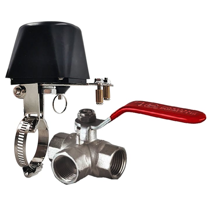 Set servomotor WiFi cu robinet cu 3 cai - 3/4", cu control si avertizare pe telefonul smart, Daver