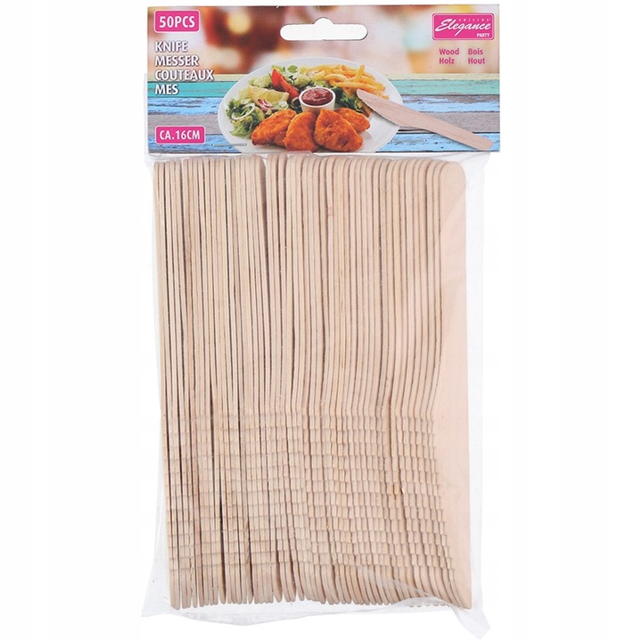 Комплект от 50 ножа Cuisine Elegance, дърво, 16,5 см, бежово