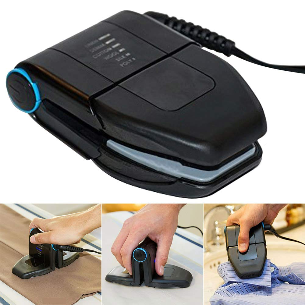 Fier de calcat portabil, 6 programe, incalzire rapida, pentru calatorii, pentru calcat camasi, bluze, pantaloni, negru