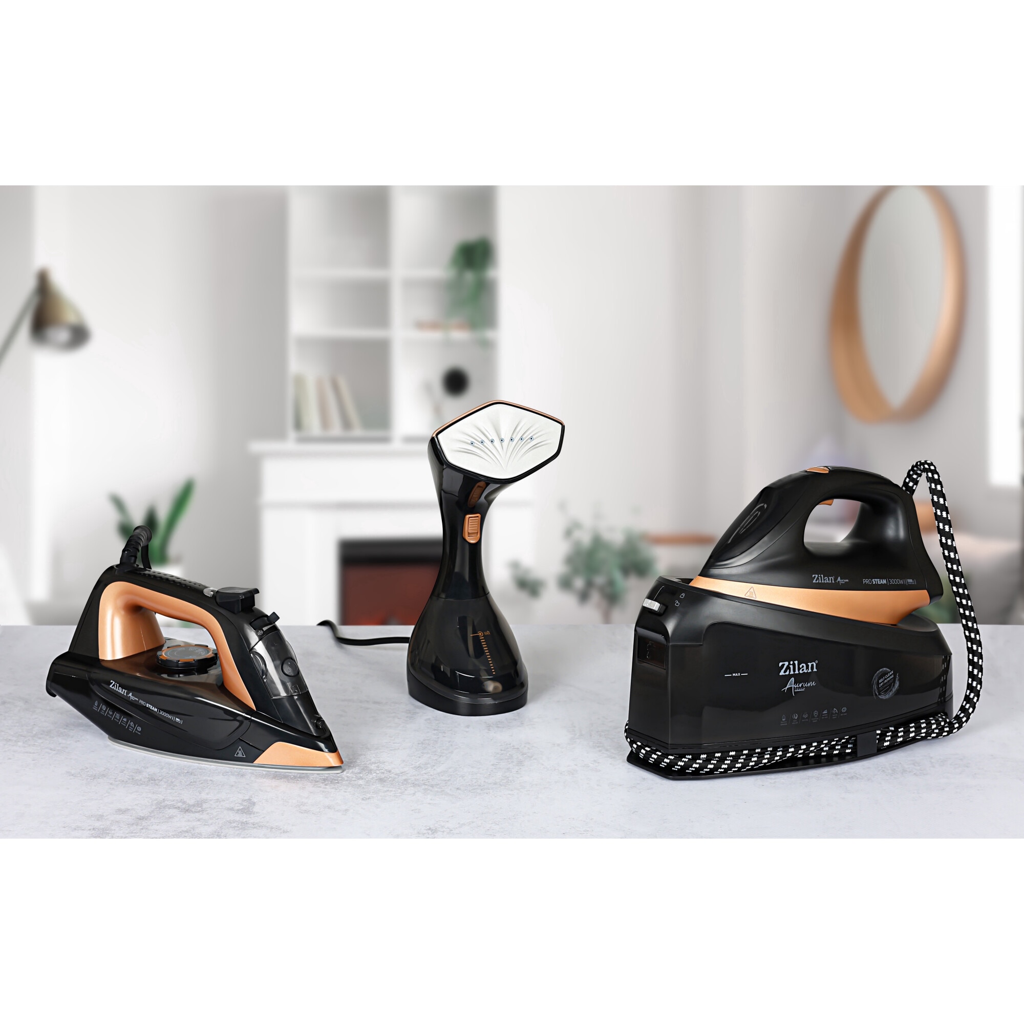 Fier de calcat vertical cu aburi Zilan ZLN4254 AURUM, 1600W, 25g/min, 230 ml, ecran LED multi functional