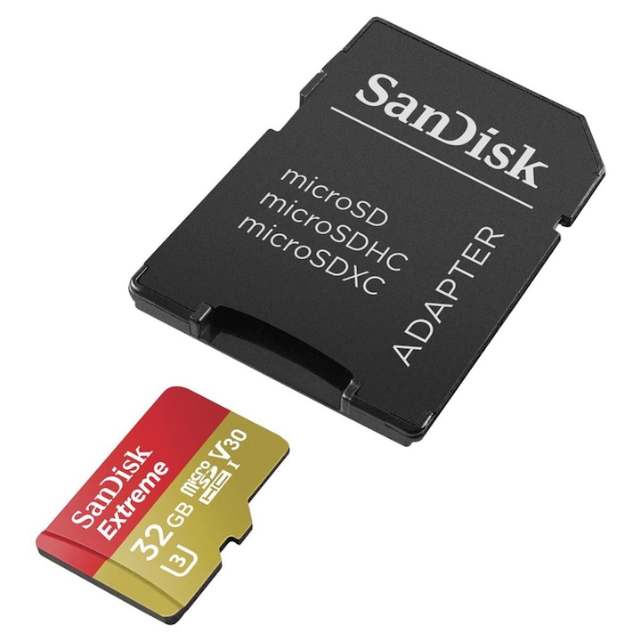 Карта памет SanDisk Extreme Micro SD, 32 GB, UHS-I, V30, 90 MB/s