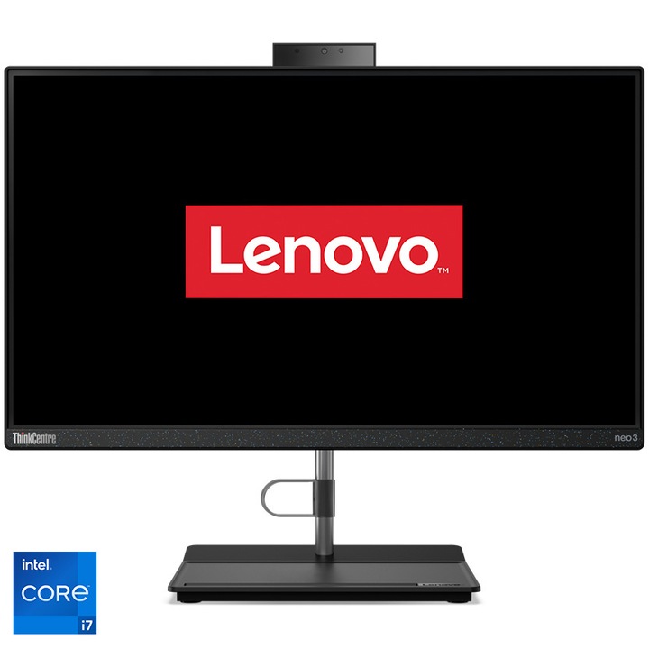 Настолен компютър All-In-One Lenovo ThinkCentre Neo 30a, 23.8", FHD IPS, Intel® Core™ i7-1260P, 16GB RAM, 512GB SSD, Iris Xe Graphics, Camera Web, no OS