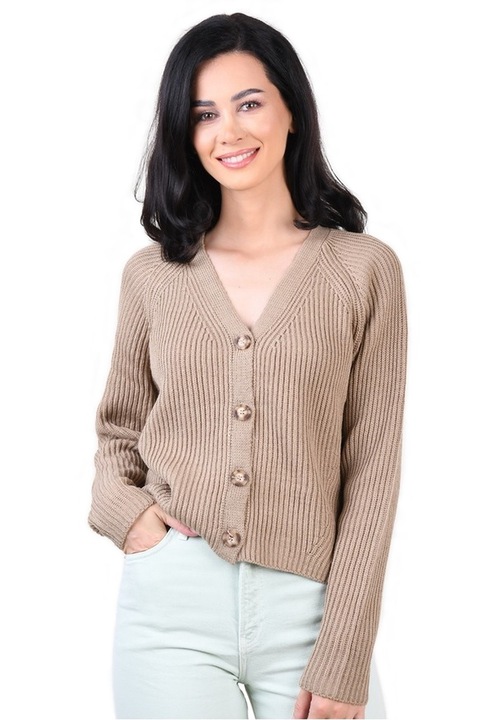 Cardigan dama Silver Chill, Bej, Pieces, Marimea XL 42 EU