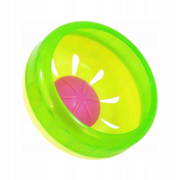 Futókerék hörcsögöknek, Happet, Műanyag, 11,5 cm, Zöld/Rózsaszín