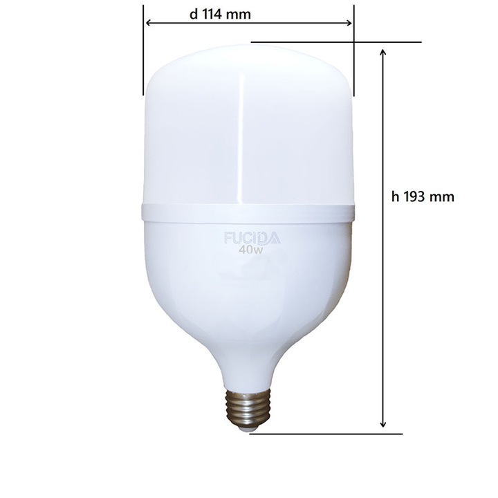 Fucida Led izzó készlet, 2 db, T120, 40W (300W), 4000Lm, E27, Természetes fény, 4000K