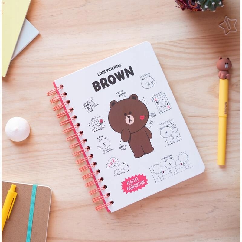 Line Friends Notebook Тефтер Line Friends, A5, 160 стр., Бежов / Червен - eMAG.bg