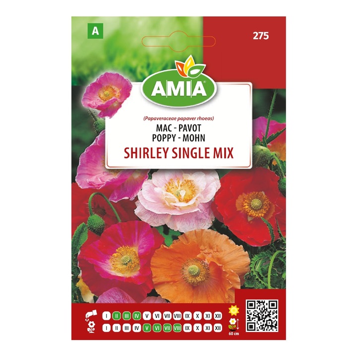 Seminte de Mac Shirley single mix, 1gr, AMIA