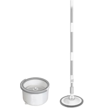 Galeata profesionala cu Mop Rotativ, Forma Rotunda, Dimensiuni 30X30X17, Lungime Maner 126 cm, Capacitate 5 L, Plastic si Metal, Laveta Microfibra