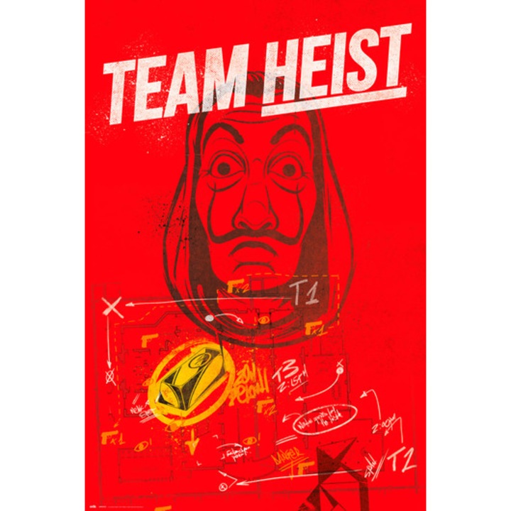 Poster - Money Heist, Rosu, 61 x 91.5 cm