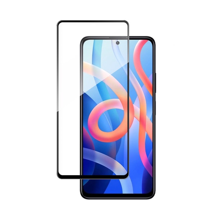 Стъклен Протектор за Xiaomi Redmi Note 11/S, Скрийн, Черен