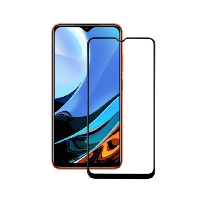 Стъклен Протектор за Xiaomi Poco M3, Скрийн, Черен