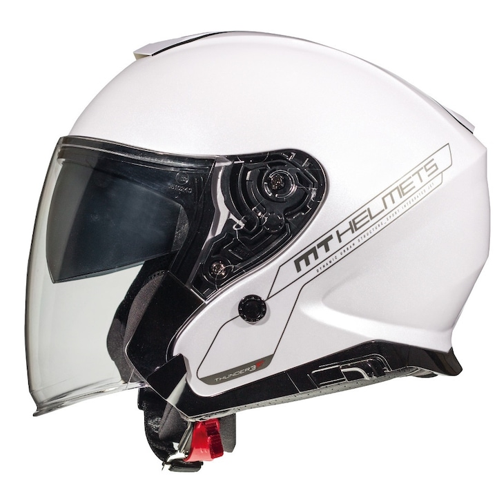 Отворена каска с вградени очила мотоциклет скутер MT Thunder Jet бяла, S 55-56см