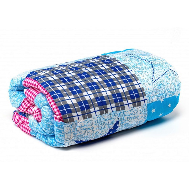 Pilota imprimata, fabricata din microfibra matlasata, dimensiuni produs 180 x 200 cm, multicolora