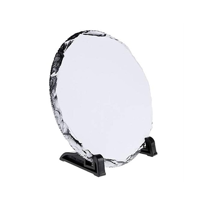 Placa ardezie personalizata in forma rotunda, Pop Radu Daniel II, 19x19 cm