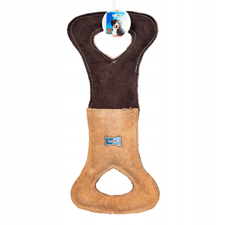 Csontos játék kutyáknak, Happet, Természetes bőr, 42 cm, Barna