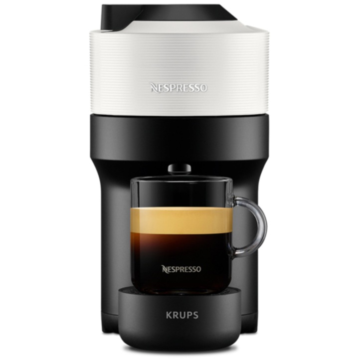 Nespresso by Krups Vertuo Pop XN920110 Kapszulás kávéfőző, 1500W, Centrifusion™ technológia, 4 csészeméret, 0.56L, Fehér