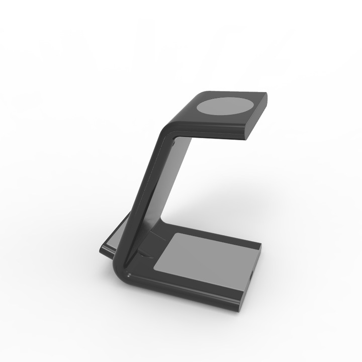 Безжично зарядно устройство, 3 в 1 безжична станция за зареждане, Бързо безжично зарядно устройство, Съвместимо с Iphone, Smartwatch, Airpods, Черен