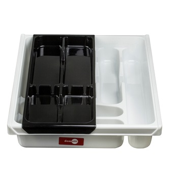 Suport tacamuri cu etaj alb-negru, Domotti, Express Suport tacamuri cu etaj alb-negru, Domotti, Express