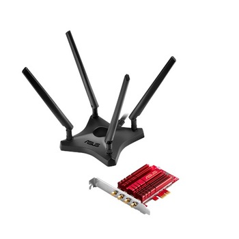 Adaptor WiFi Asus PCE AC-88, AC3100, PCIe Adaptor WiFi Asus PCE AC-88, AC3100, PCIe