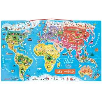 Janod Harta lumii magnetica puzzle J05504 Janod Harta lumii magnetica puzzle J05504