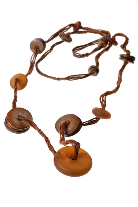 Колие, Gloria Maris, Moonstone678 Brown/Orange, 50 см