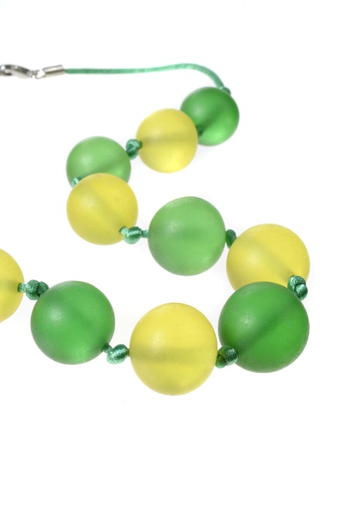Колие, Gloria Maris, Handmade134 Green/Yellow, 50 см