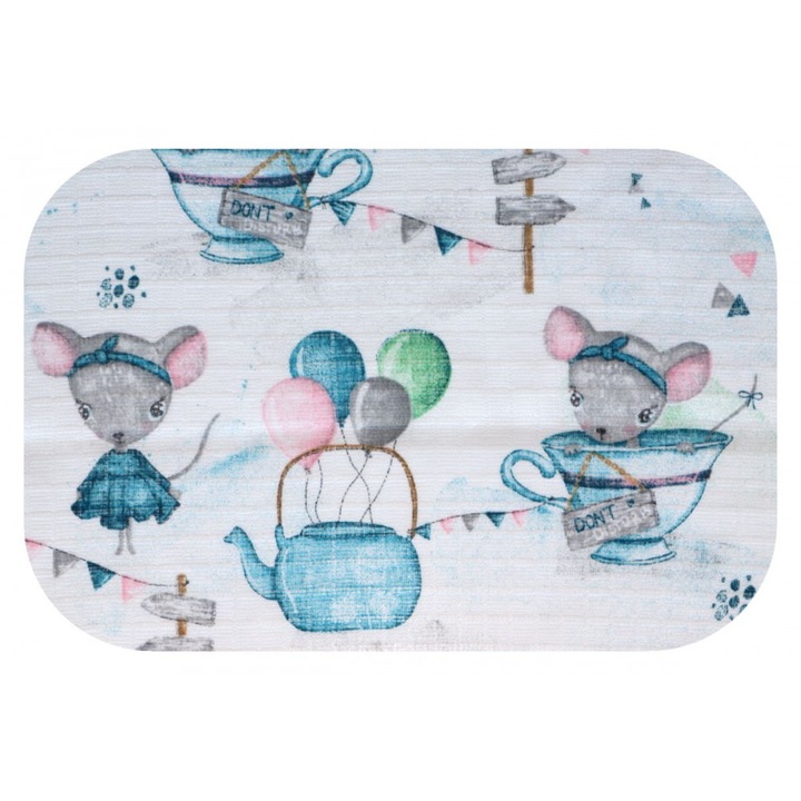 Scutec din muselina 70x80 cm Tetra model Mouse Cup Blue/Pink