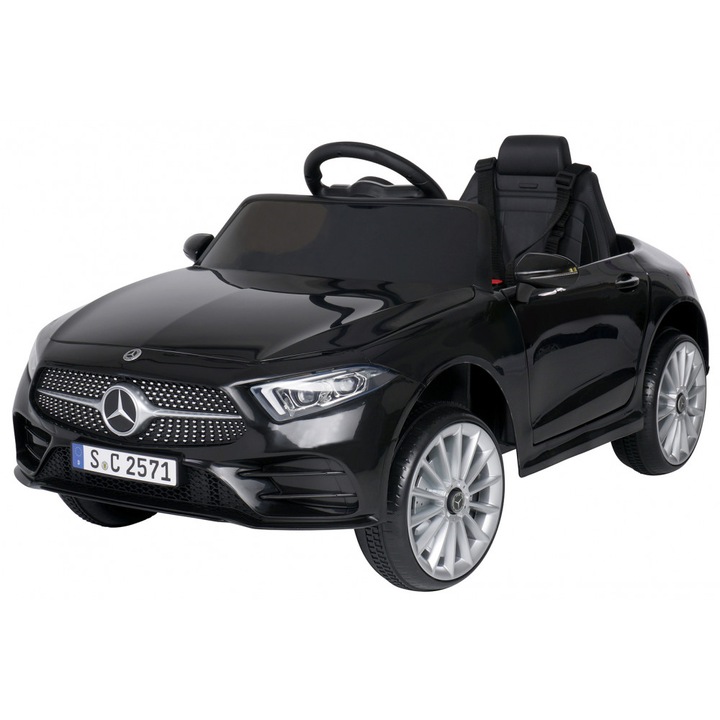 Masinuta electrica cu telecomanda 12V si scaun din piele Mercedes CLS350 Black