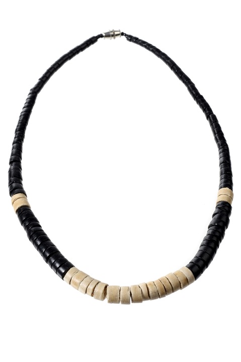 Colier, Gloria Maris, Wood123 Negru/Bej, 40 cm