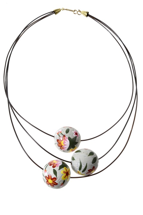 Колие, Gloria Maris, Floral3490 Grey, 45 см