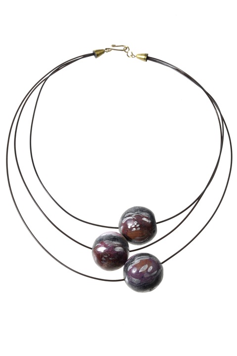 Colier, Gloria Maris, Handmade854 Gri/Roz, 45 cm