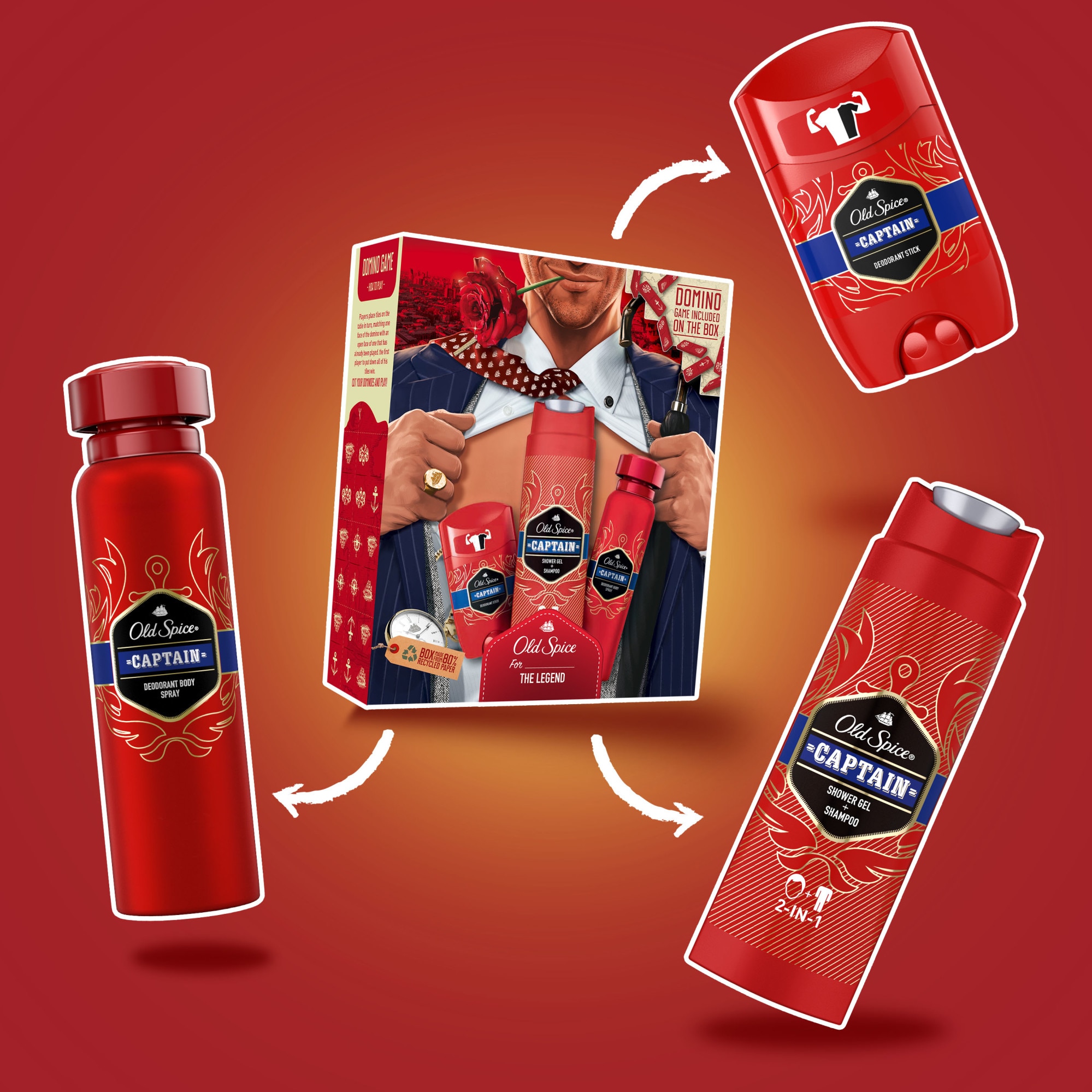 Set Cadou Old Spice Gentleman Captain: Gel de dus, 250 ml +