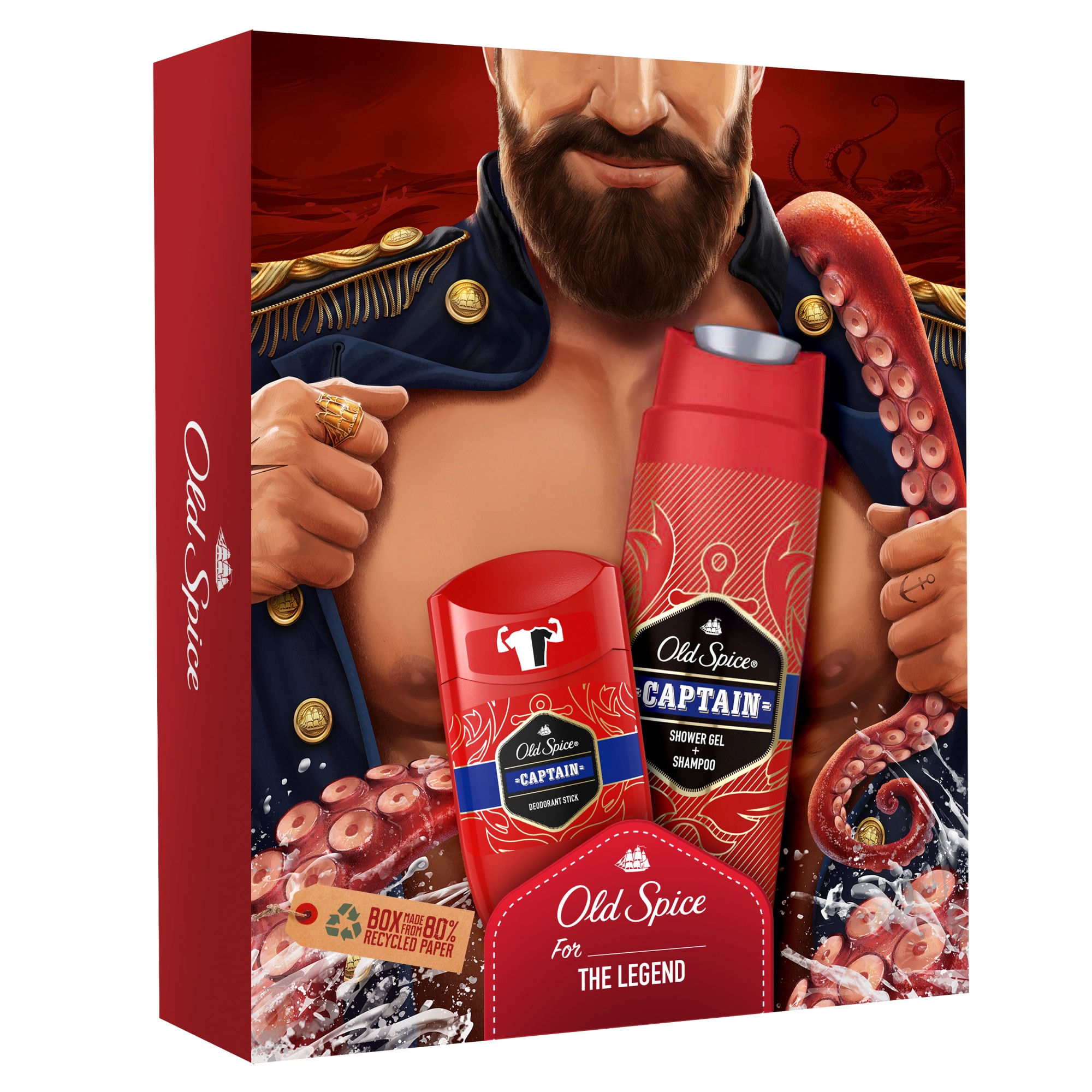 Комплект Old Spice Dark Captain: Дезодорант стик, 50 мл + Душ гел, 200 ...