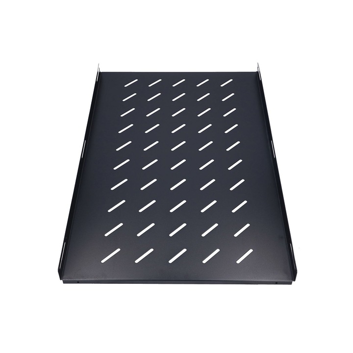Polc 19" Extralink kifejezetten 1U rack szekrényhez, 19 hüvelykes hálózati szekrényhez, 770x490 mm, 1000 mm mélységhez, egyszerű szerelés, 20 kg teherbírás, szerver szekrényhez és szervertermekhez