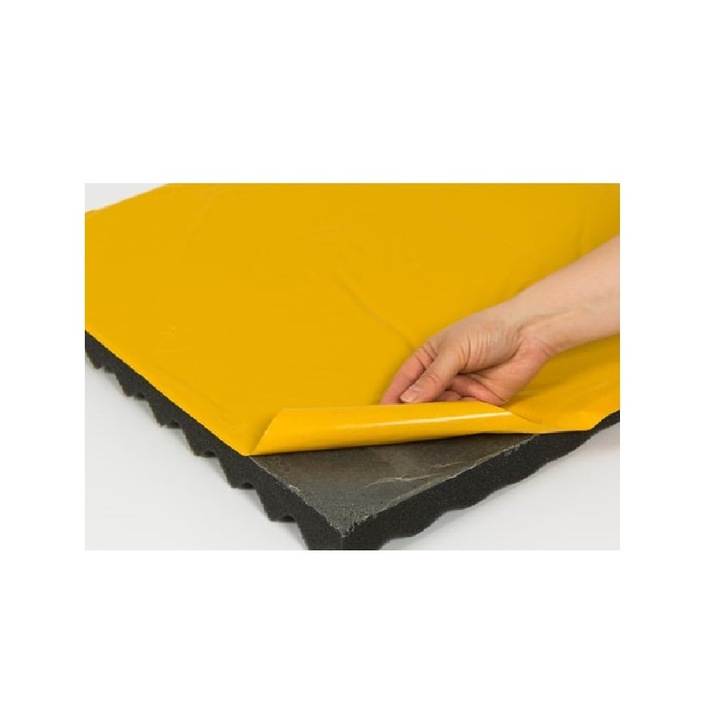 Burete acustic izolator fonic piramidal 50x50x5cm autoadeziv pentru Studio, Cinema, Home Cinema, Club, Bar, Restaurant, Birouri, Locuinte, Boxe si incinte