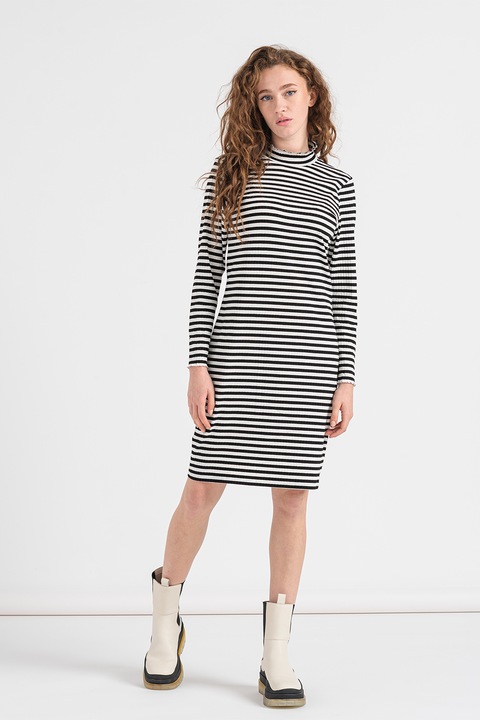 JdY, Вталена раирана рокля Fransiska, Бял/Черен, S