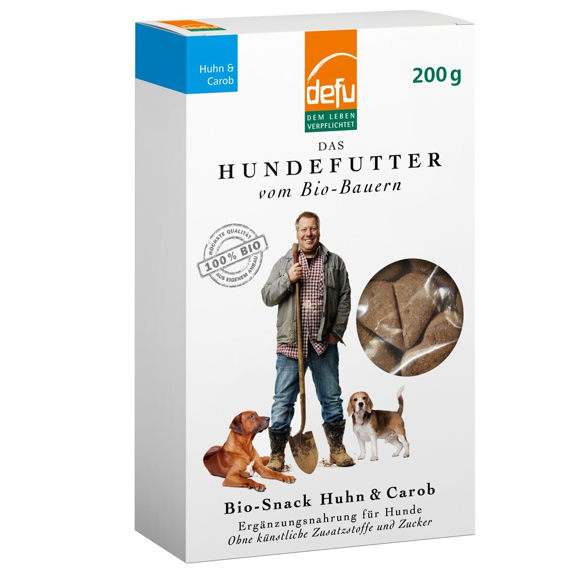 Gustare pentru caini, DEFU BIO, Pui & Roscove, 200 g