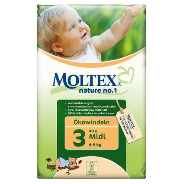 Scutece ECO, Moltex, pentru bebelusi (4-9kg), pachet 40 buc