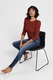 Only, Blugi skinny cu aspect decolorat, Albastru inchis